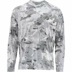 Solarflex Hooded Print Shirt Men's Simms Men's Fly Fishing Clothing -Outlet Fly Fishing Store CLOCMGRE