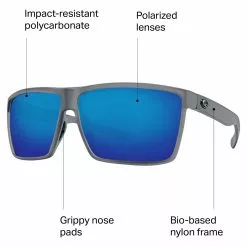 Rincon 580P Polarized Sunglasses Costa Men's Lifestyle Sunglasses -Outlet Fly Fishing Store MASMCRFRBLMI D5
