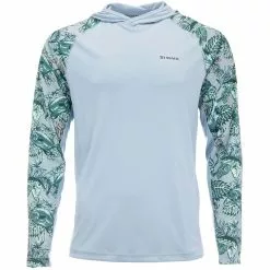 Solarflex Hooded Print Shirt Men's Simms Men's Fly Fishing Clothing -Outlet Fly Fishing Store SLASTEBLU