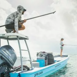 Solarflex Hooded Print Shirt Men's Simms Men's Fly Fishing Clothing -Outlet Fly Fishing Store SLASTEBLU D1